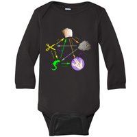 Big Bang Rock Paper Scissors Lizard Baby Long Sleeve Bodysuit