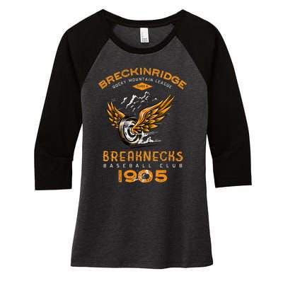 Breckinridge Breaknecks Retro Minor League Women's Tri-Blend 3/4-Sleeve Raglan Shirt