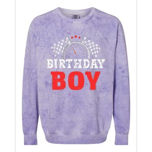 Birthday Boy Race Car Racing Car Driver Birthday Crew Colorblast Crewneck Sweatshirt