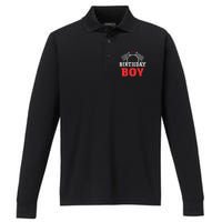 Birthday Boy Race Car Racing Car Driver Birthday Crew Performance Long Sleeve Polo