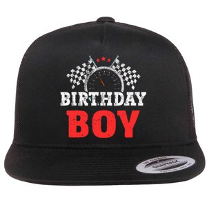 Birthday Boy Race Car Racing Car Driver Birthday Crew Flat Bill Trucker Hat