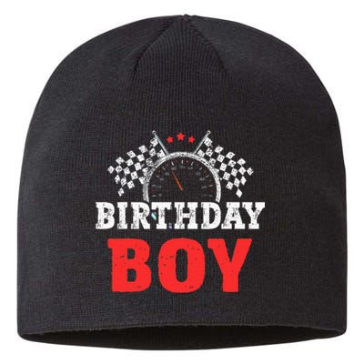 Birthday Boy Race Car Racing Car Driver Birthday Crew Sustainable Beanie