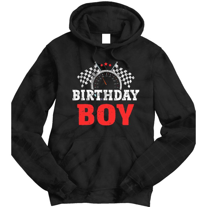 Birthday Boy Race Car Racing Car Driver Birthday Crew Tie Dye Hoodie