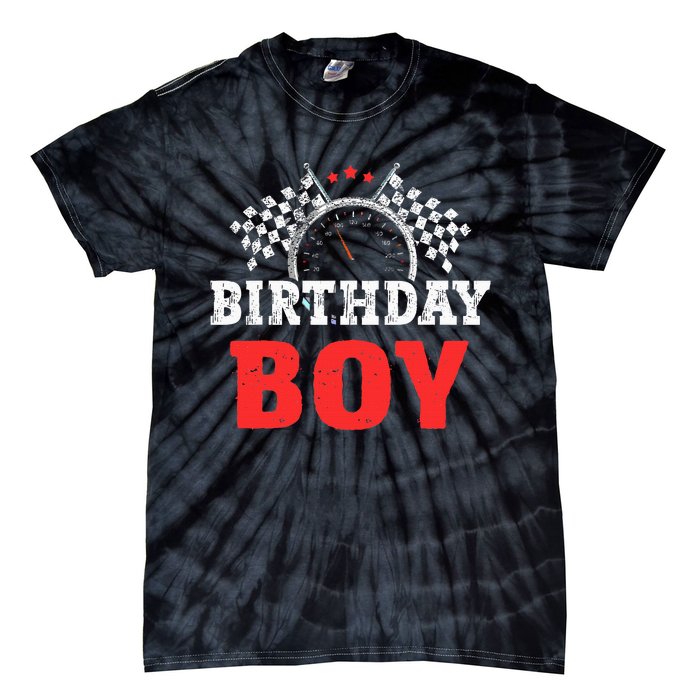 Birthday Boy Race Car Racing Car Driver Birthday Crew Tie-Dye T-Shirt