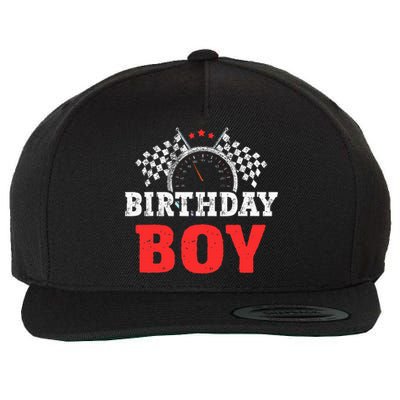 Birthday Boy Race Car Racing Car Driver Birthday Crew Wool Snapback Cap