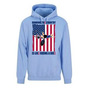 Biden Bicycle Running The Country Is Like Riding A Bike Unisex Surf Hoodie