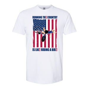 Biden Bicycle Running The Country Is Like Riding A Bike Softstyle CVC T-Shirt