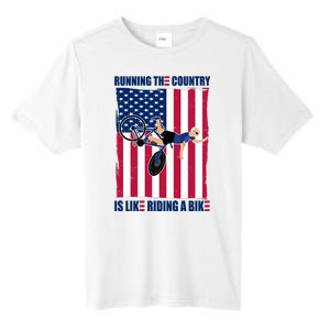 Biden Bicycle Running The Country Is Like Riding A Bike Tall Fusion ChromaSoft Performance T-Shirt