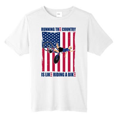 Biden Bicycle Running The Country Is Like Riding A Bike Tall Fusion ChromaSoft Performance T-Shirt