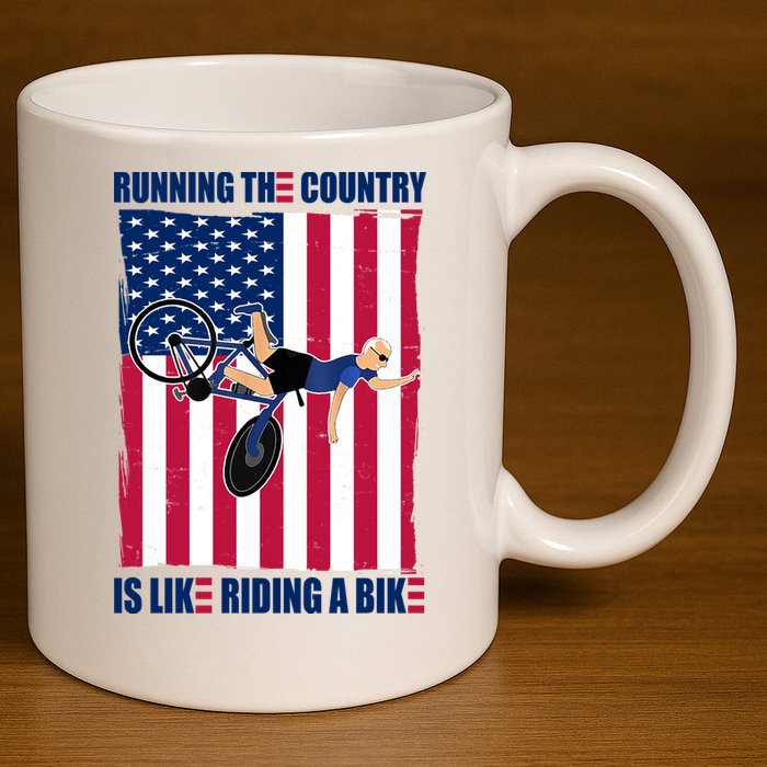 Biden Bicycle Running The Country Is Like Riding A Bike 11oz C Handle Ceramic Mug