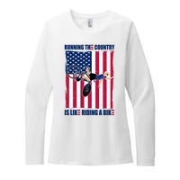 Biden Bicycle Running The Country Is Like Riding A Bike Womens CVC Long Sleeve Shirt