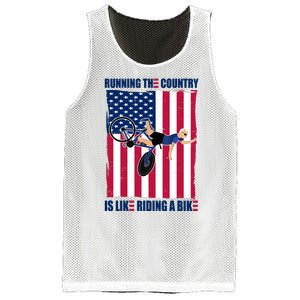 Biden Bicycle Running The Country Is Like Riding A Bike Mesh Reversible Basketball Jersey Tank