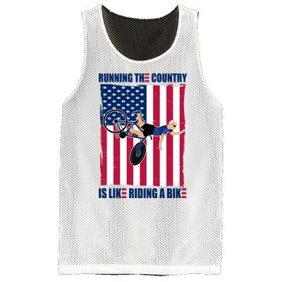 Biden Bicycle Running The Country Is Like Riding A Bike Mesh Reversible Basketball Jersey Tank