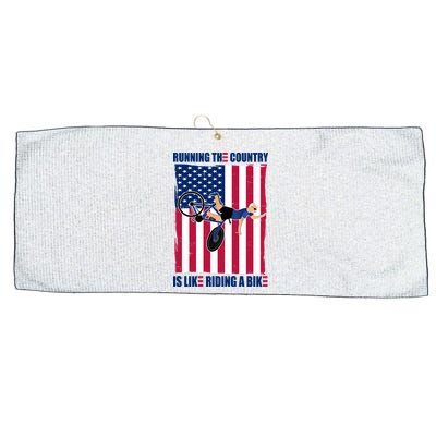 Biden Bicycle Running The Country Is Like Riding A Bike Large Microfiber Waffle Golf Towel