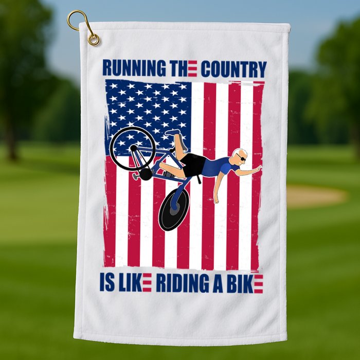 Biden Bicycle Running The Country Is Like Riding A Bike Golf Towel