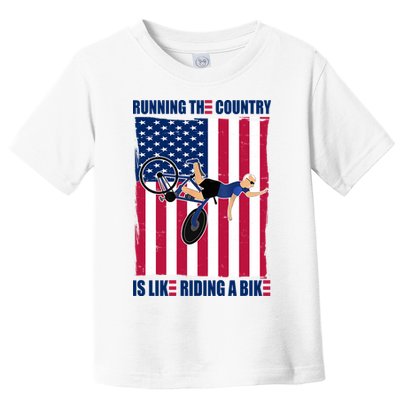 Biden Bicycle Running The Country Is Like Riding A Bike Toddler T-Shirt