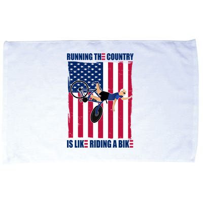 Biden Bicycle Running The Country Is Like Riding A Bike Microfiber Hand Towel