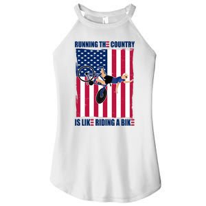 Biden Bicycle Running The Country Is Like Riding A Bike Women's Perfect Tri Rocker Tank