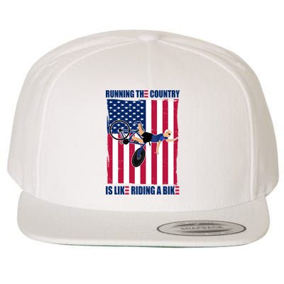 Biden Bicycle Running The Country Is Like Riding A Bike Wool Snapback Cap