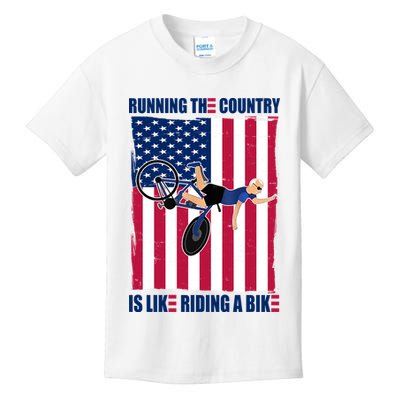 Biden Bicycle Running The Country Is Like Riding A Bike Kids T-Shirt