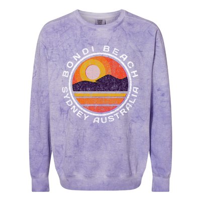 Bondi Beach Retro Distressed Meaningful Gift Colorblast Crewneck Sweatshirt