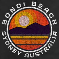 Bondi Beach Retro Distressed Meaningful Gift 7 Panel Mesh Trucker Snapback Hat