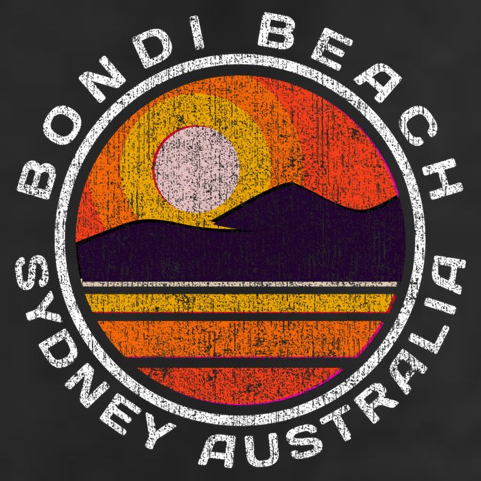 Bondi Beach Retro Distressed Meaningful Gift 7 Panel Mesh Trucker Snapback Hat