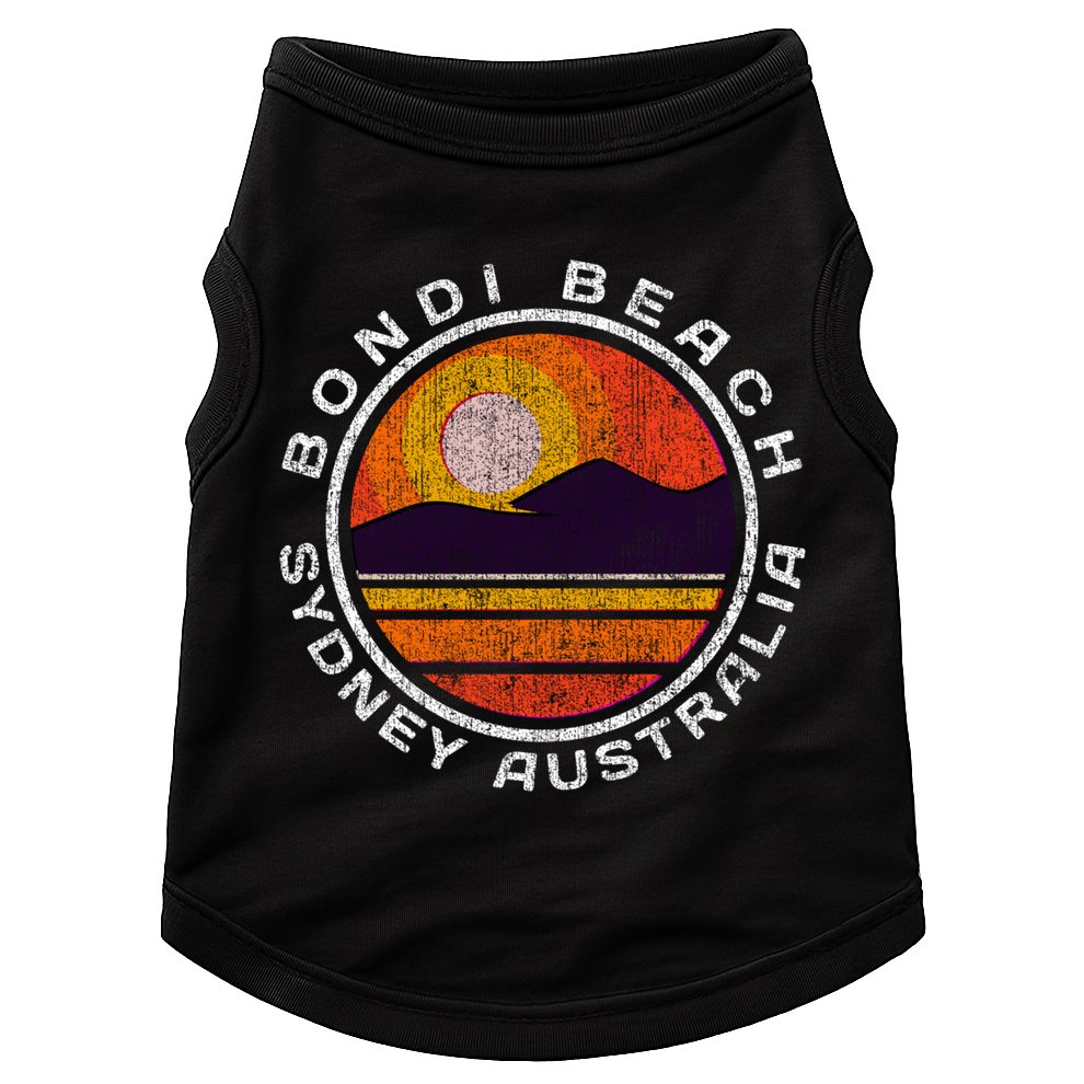 Bondi Beach Retro Distressed Meaningful Gift Doggie Tank
