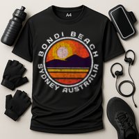 Bondi Beach Retro Distressed Meaningful Gift Cooling Performance Crew T-Shirt