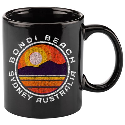 Bondi Beach Retro Distressed Meaningful Gift 11oz C Handle Ceramic Mug