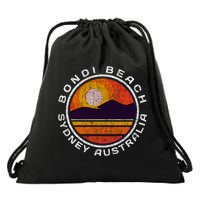 Bondi Beach Retro Distressed Meaningful Gift Drawstring Bag