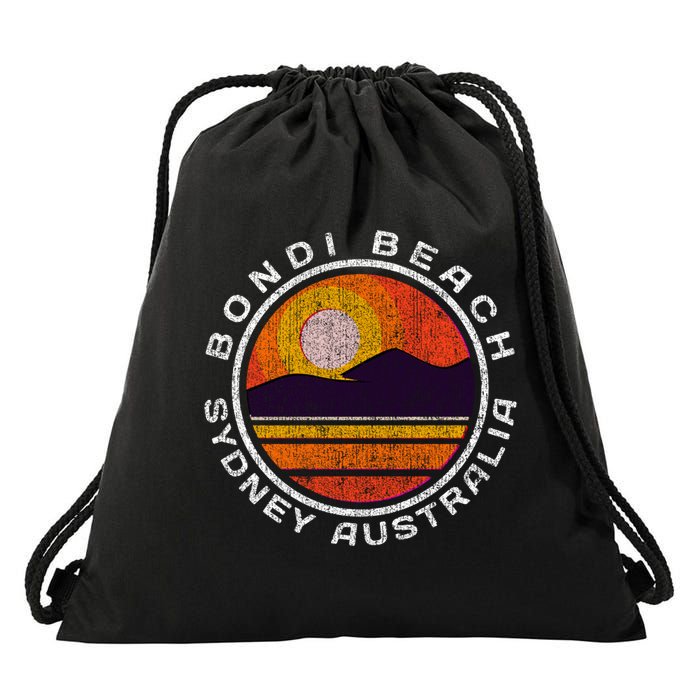 Bondi Beach Retro Distressed Meaningful Gift Drawstring Bag