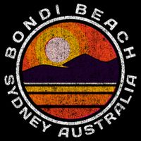 Bondi Beach Retro Distressed Meaningful Gift Drawstring Bag
