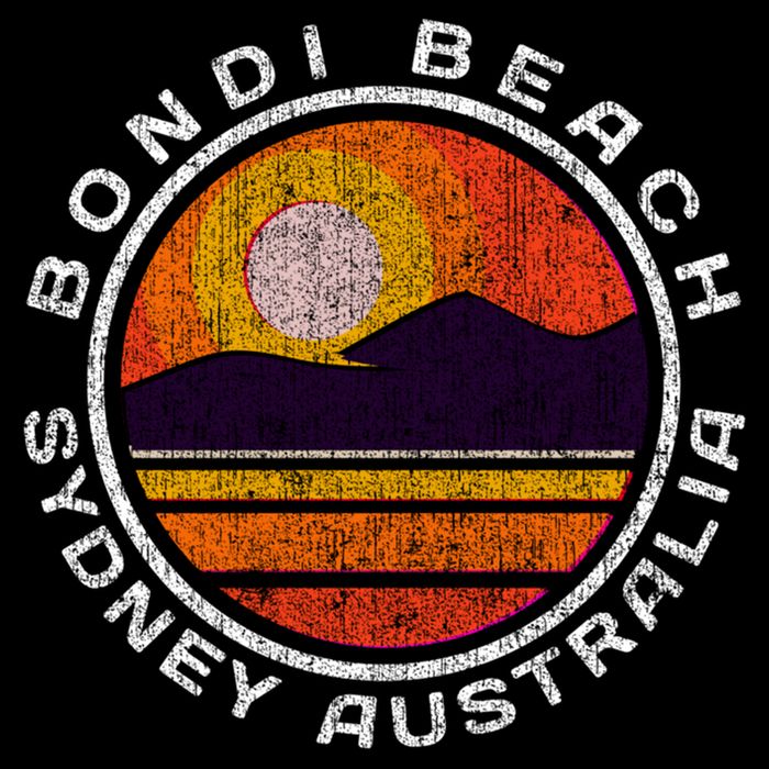 Bondi Beach Retro Distressed Meaningful Gift Drawstring Bag