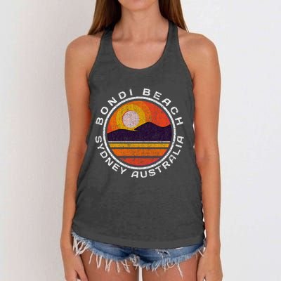 Bondi Beach Retro Distressed Meaningful Gift Women's Knotted Racerback Tank