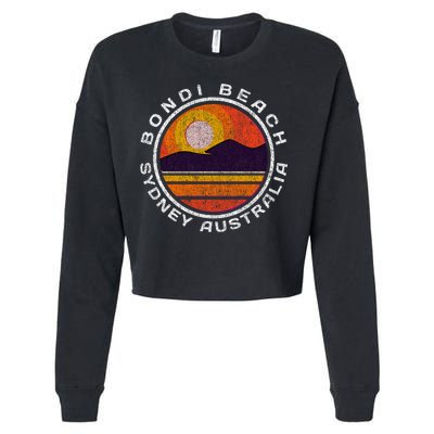 Bondi Beach Retro Distressed Meaningful Gift Cropped Pullover Crew