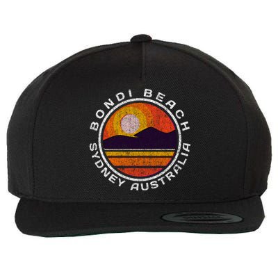 Bondi Beach Retro Distressed Meaningful Gift Wool Snapback Cap