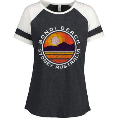 Bondi Beach Retro Distressed Meaningful Gift Enza Ladies Jersey Colorblock Tee