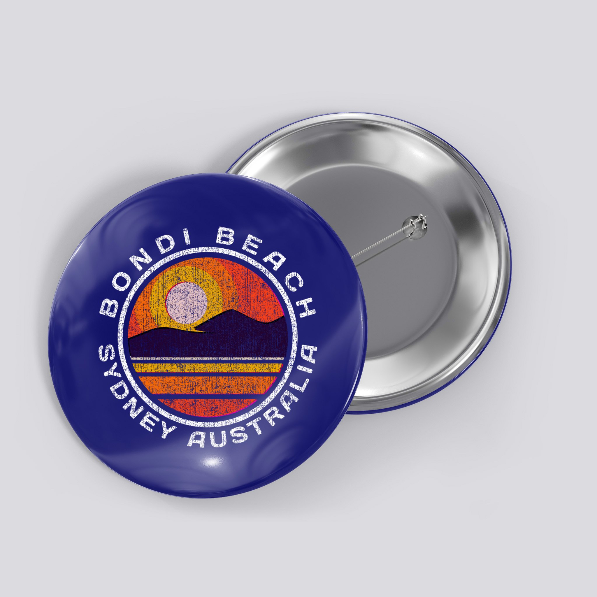 Bondi Beach Retro Distressed Meaningful Gift Button