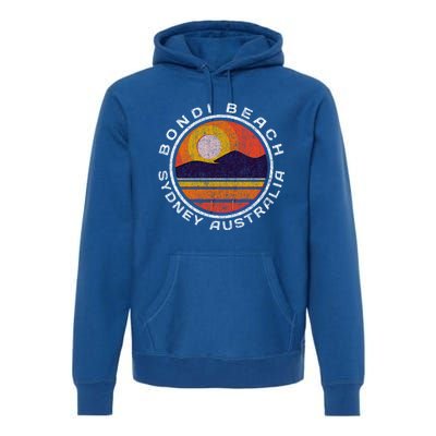 Bondi Beach Retro Distressed Meaningful Gift Premium Hoodie