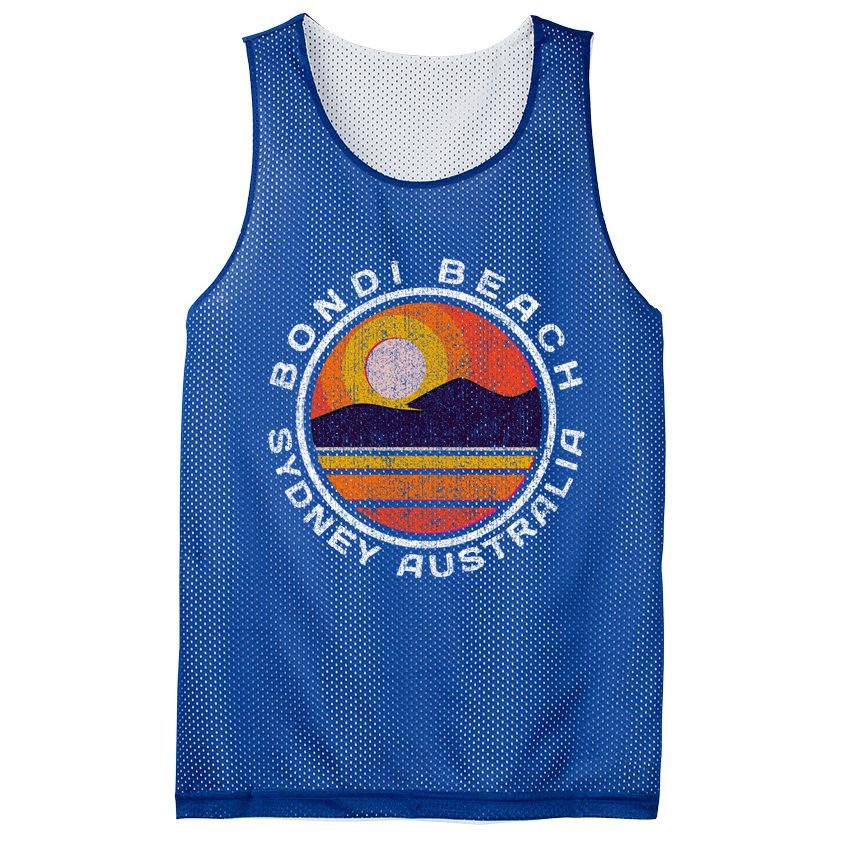 Bondi Beach Retro Distressed Meaningful Gift Mesh Reversible Basketball Jersey Tank
