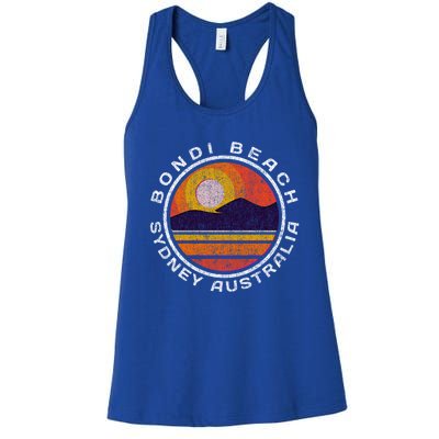 Bondi Beach Retro Distressed Meaningful Gift Women's Racerback Tank