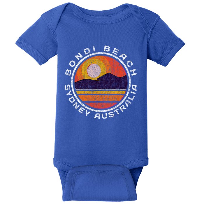 Bondi Beach Retro Distressed Meaningful Gift Baby Bodysuit