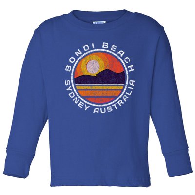 Bondi Beach Retro Distressed Meaningful Gift Toddler Long Sleeve Shirt