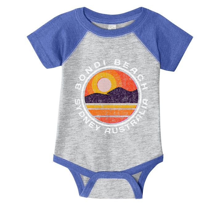 Bondi Beach Retro Distressed Meaningful Gift Infant Baby Jersey Bodysuit