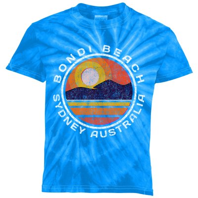 Bondi Beach Retro Distressed Meaningful Gift Kids Tie-Dye T-Shirt