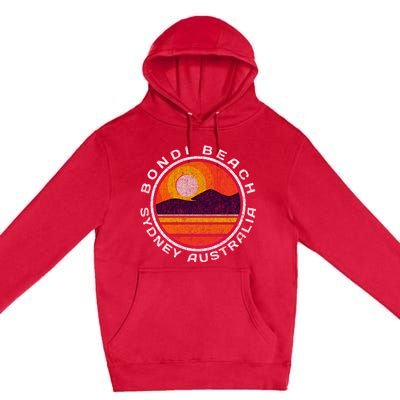 Bondi Beach Retro Distressed Meaningful Gift Premium Pullover Hoodie