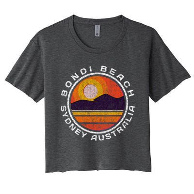 Bondi Beach Retro Distressed Meaningful Gift Women's Crop Top Tee