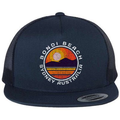 Bondi Beach Retro Distressed Meaningful Gift Flat Bill Trucker Hat