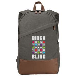 Bingo Bling Rhinestone Style Funny Player Gift Cotton Canvas Backpack